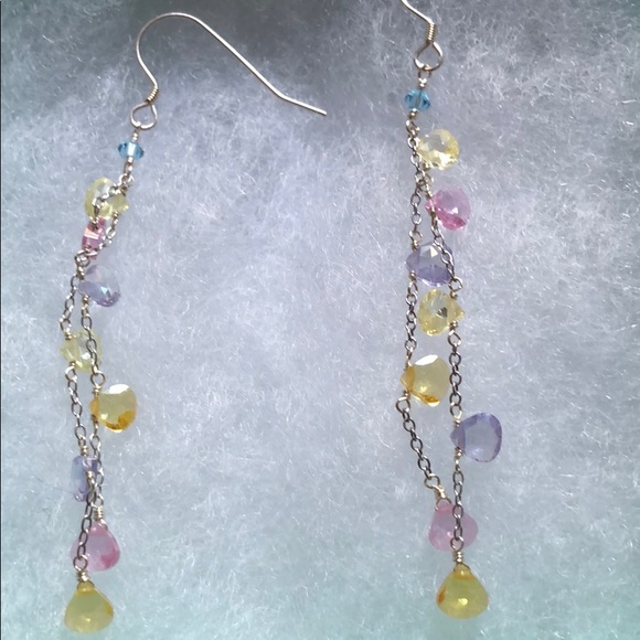 Amethyst, citrine, pink tourmaline,peridot earring - Picture 6 of 8